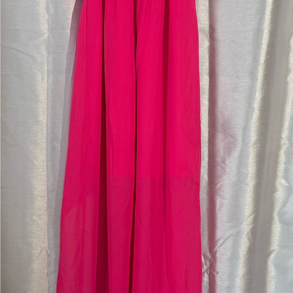 Lush Vibrant Pink Fabric Long dress size M